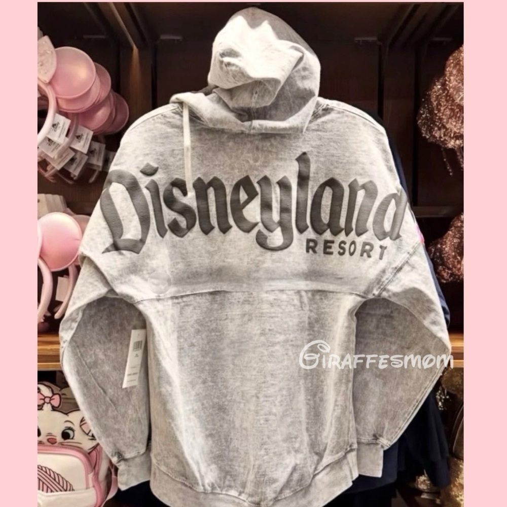 Disneyland Stonewashed Gray Hooded Spirit Jersey NEW - Picture 2 of 3